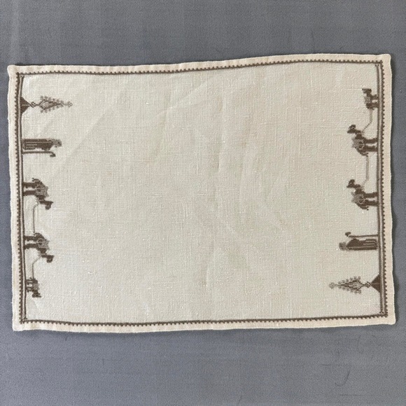 Vintage Arab Refugee Handworks Centre Jerusalem Linen Placemats(7) – Miss Halaby - Picture 4 of 16